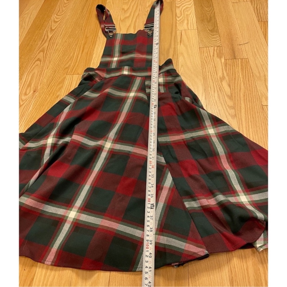 ModCloth Collectif Kayden Festive Check Dungaree Dress NWT - Picture 5 of 7